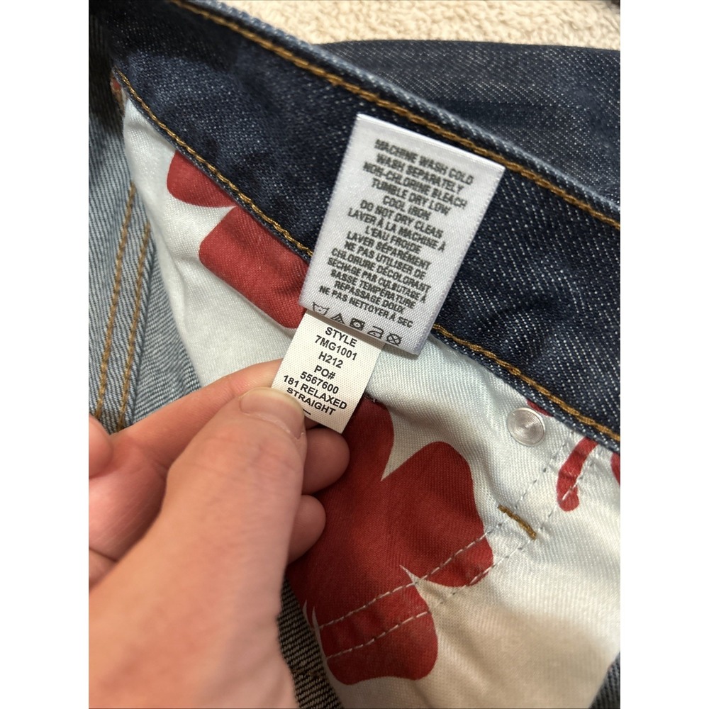 Lucky Brand Jeans 181 Relaxed Straight 36x29 Short Inseam Dark Blue Wash - Picture 4 of 13